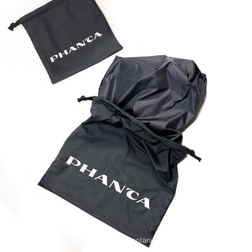 Recycle Rpet Waterproof Drawstring Logo Black Tiny Eco Friendly Bag